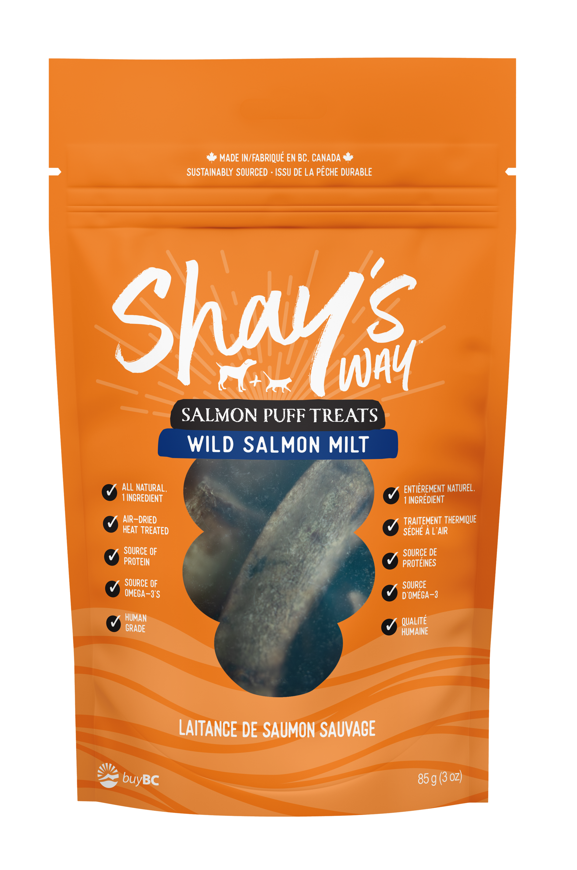 Salmon Milt Puffs single-ingredient dog and cat treats — Shay's Way