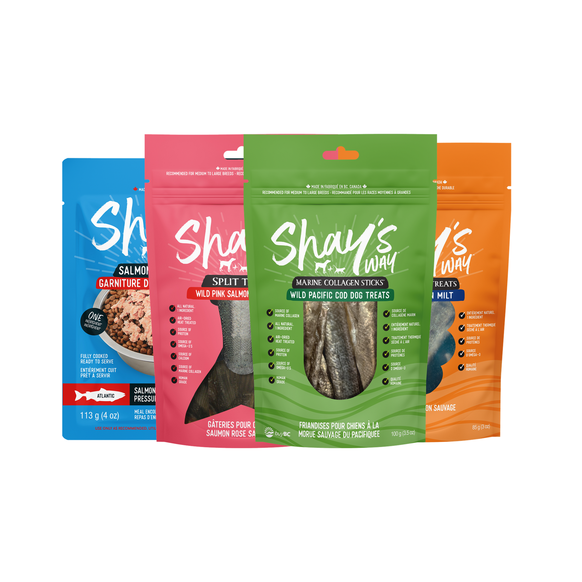 Shay's Way Starter Kit bundle — topper, split tail, collagen sticks, milt puffs