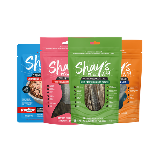 Shay's Way Starter Kit bundle — topper, split tail, collagen sticks, milt puffs